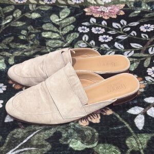 Franco Sarto Cream Suede Loafers